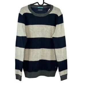NWT Scotch & Soda Men's Striped Crewneck Mohair Blend Pullover Sweater Small